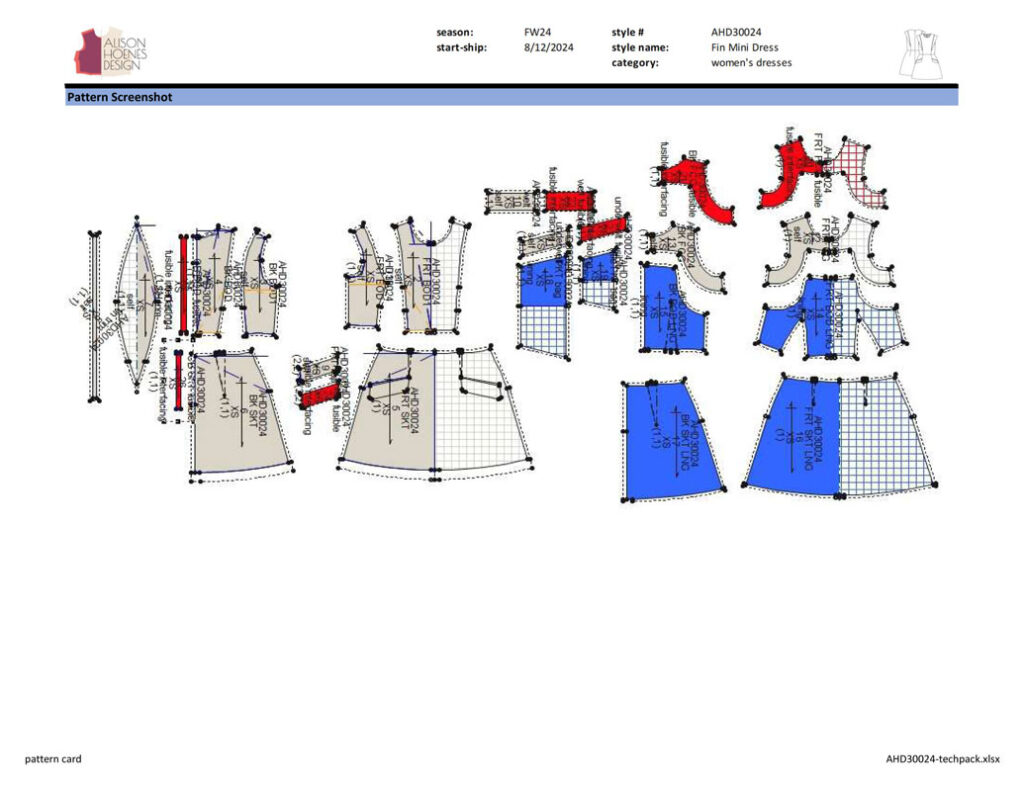 Alison Hoenes Design tech pack example - pattern screenshot