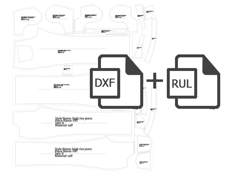 production pattern files DXF + RUL