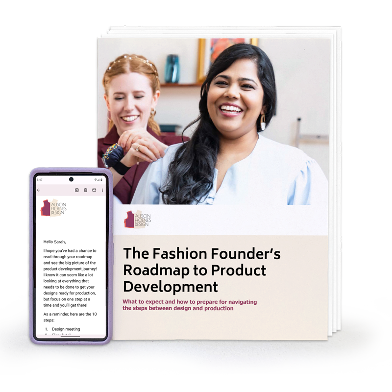 The Fashion Founder's Roadmap to Apparel Product Development free e-book and email course