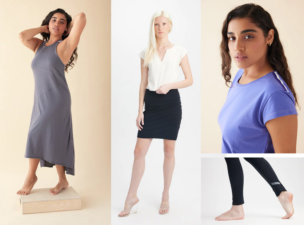 UPPERCASE USA sustainable, simple basics including dresses, skirts, tops, and pants.